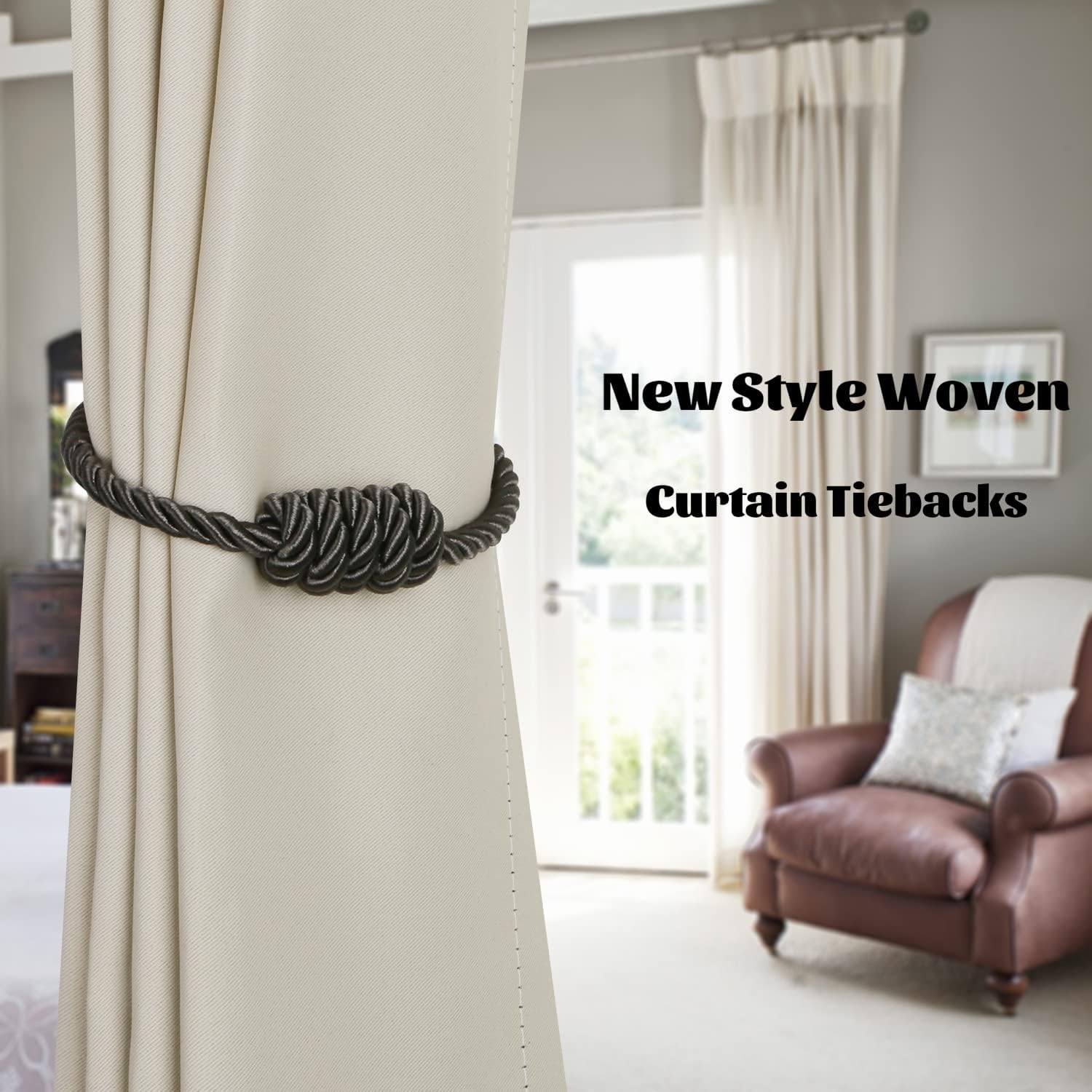 BEL AVENIR Magnetic Curtain Holdbacks 2 Pack