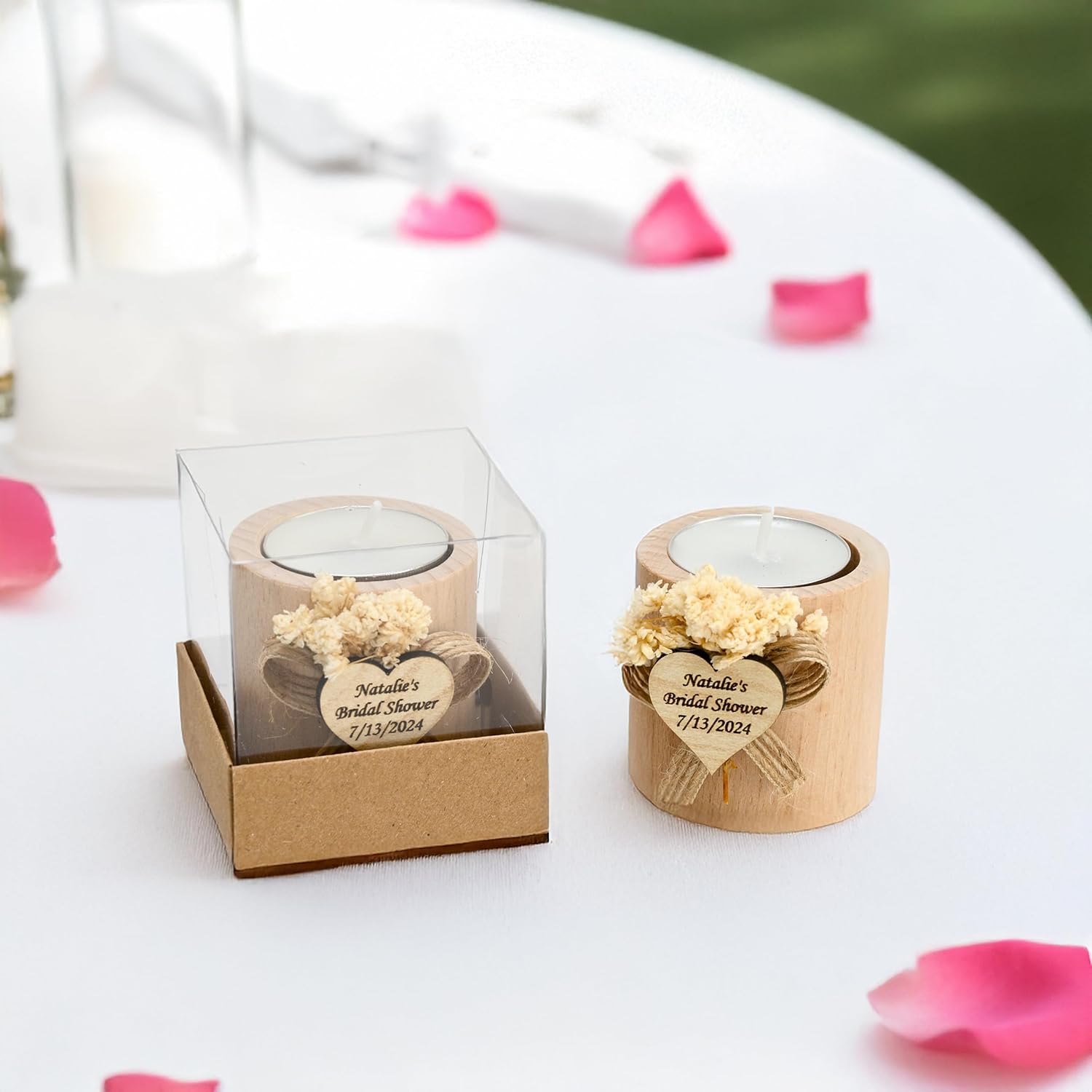 75 Pcs Personalized Wooden Candle Holders - Eco-Friendly and Charming