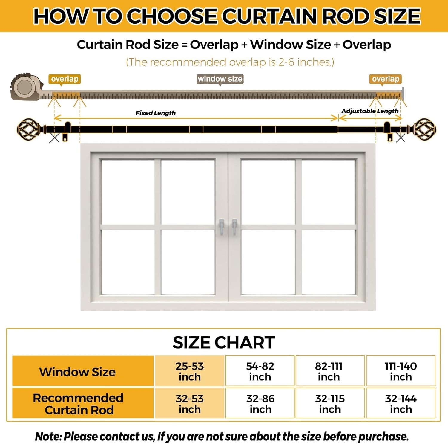 USFOOK Antique Silver Curtain Rod 32-58 Inches