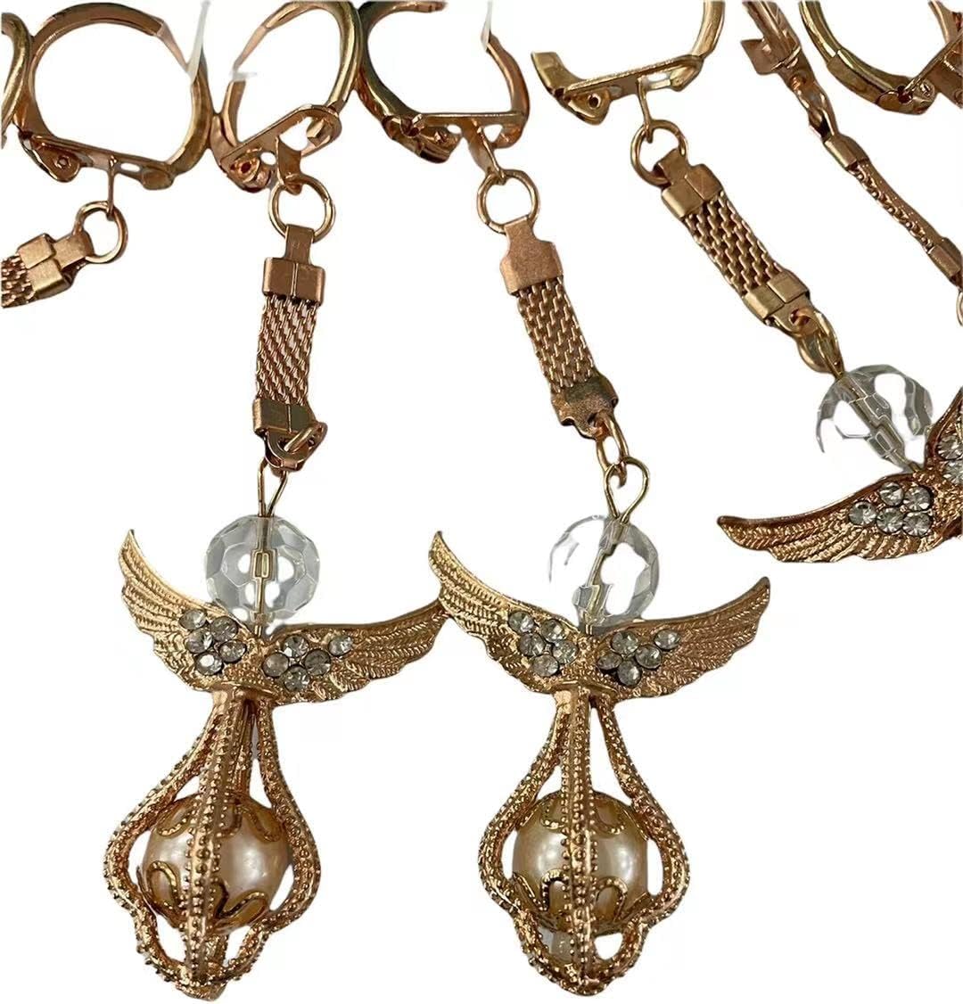 CLGIFT 12 Piece Rhinestone Angel Keychain Set