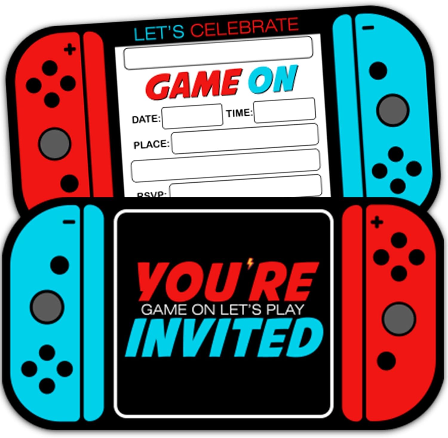 Video Game Birthday Party Invitation Cards 30 Set