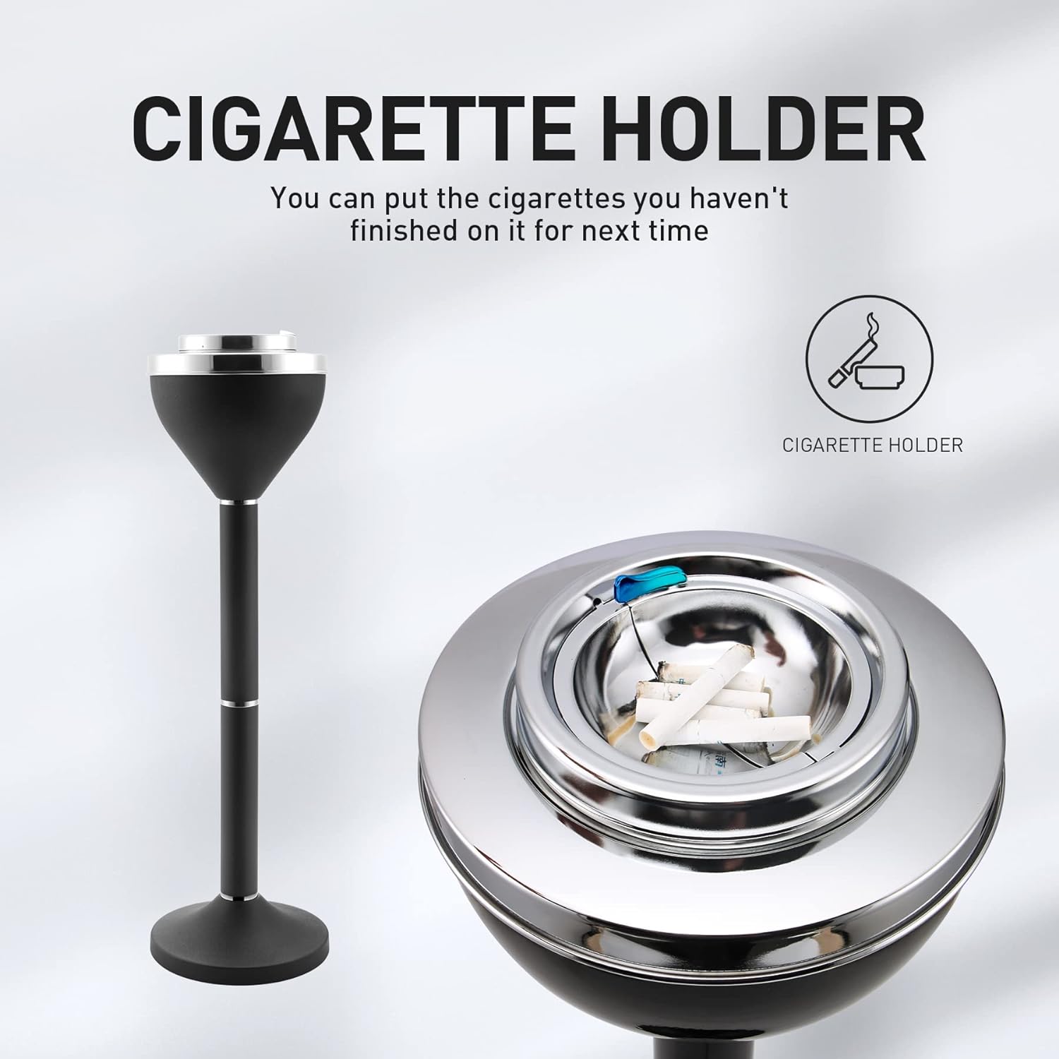 Anfrere Standing Ashtray Outdoor Large Tall Metal Ash Tray