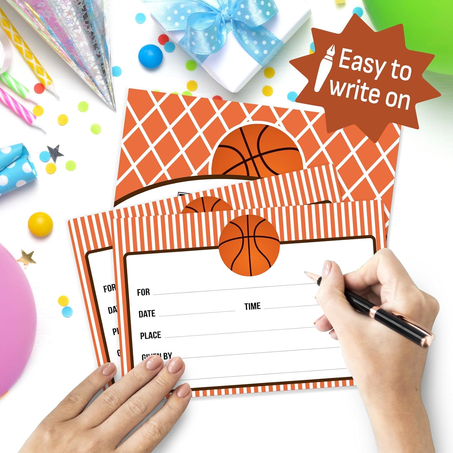 WeBenison Basketball Theme Invitation Cards - 30 Set