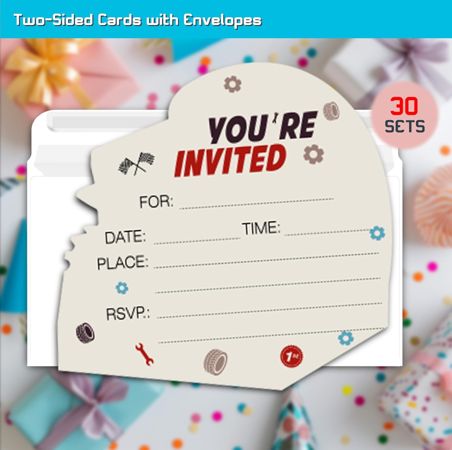 Monster Style Truck Birthday Invitations 30 Cards with Envelopes