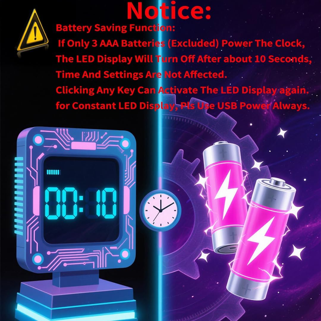 LED Digital Alarm Clock for Bedroom with Snooze and Temperature