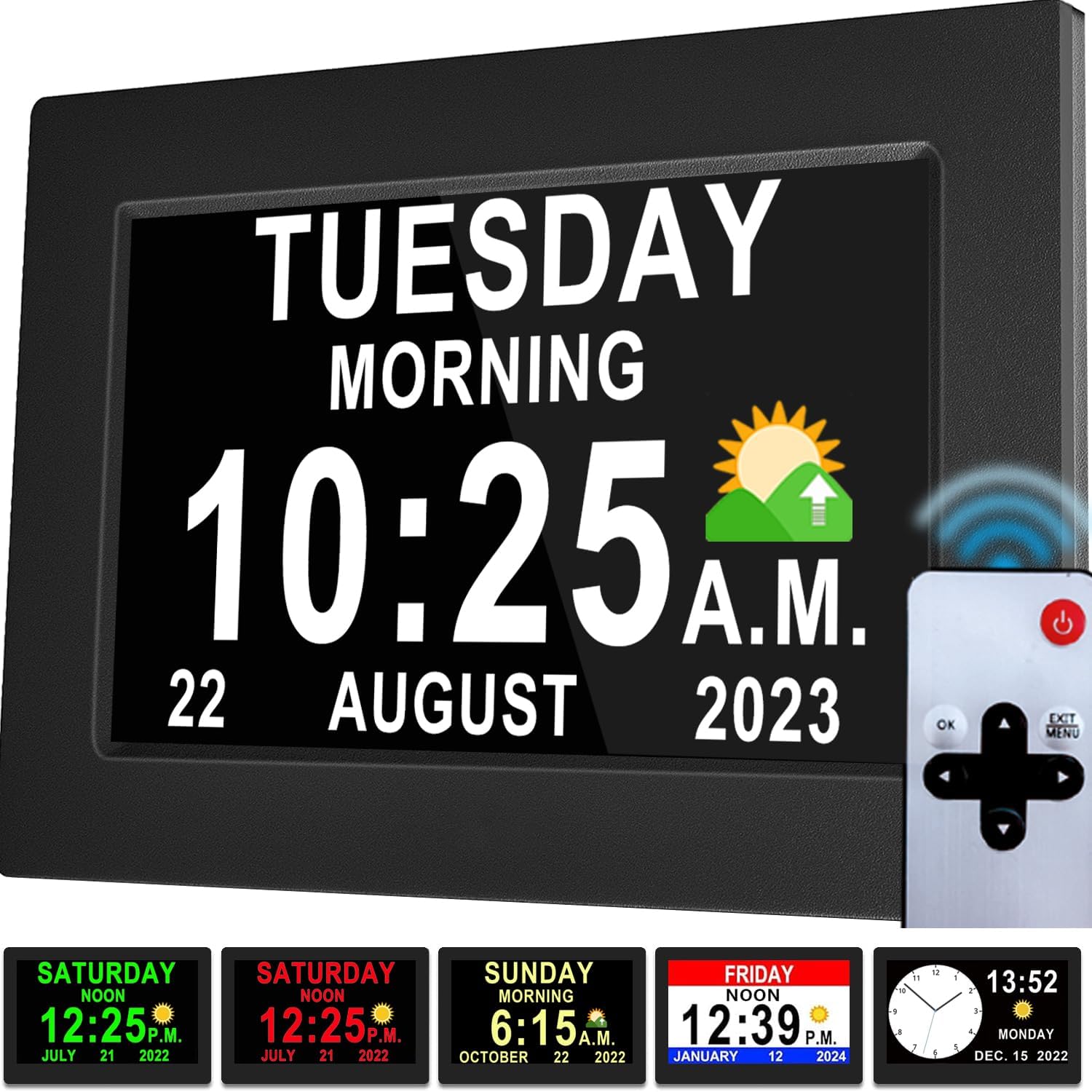 7 Inch Day Clock with 19 Alarms and 20 Custom Reminders