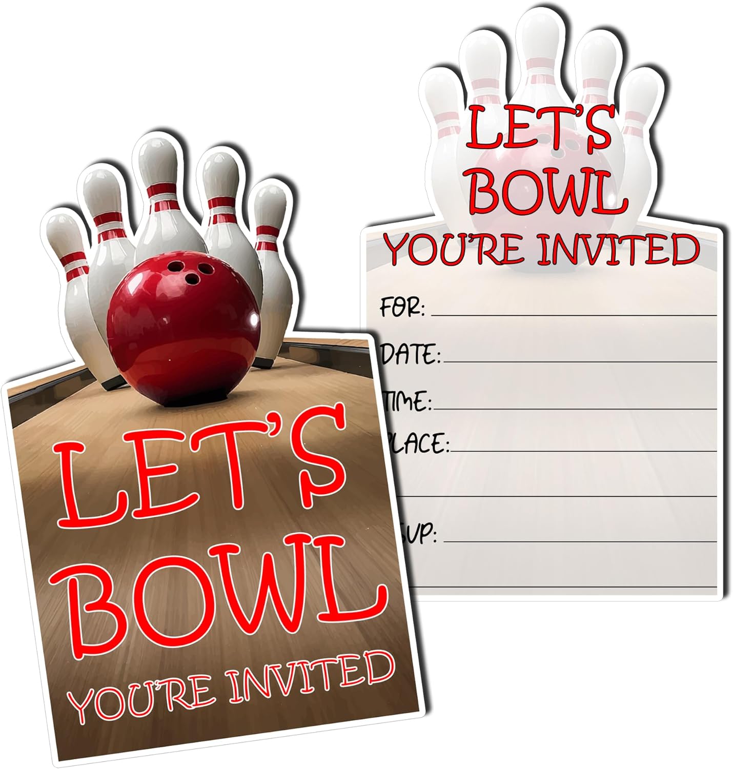 Bowling Party Invitations 20-Pack with Envelopes