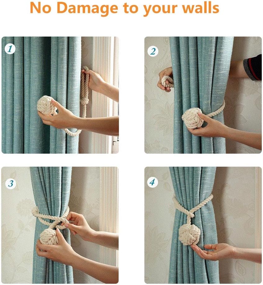 Melaluxe 4 Pack Curtain Tiebacks Heavy Duty 1