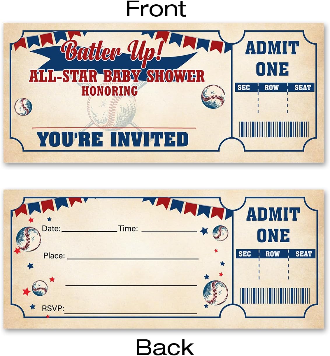 VAHATAN Bowling Baby Shower Invitations 20 Pack with Envelopes