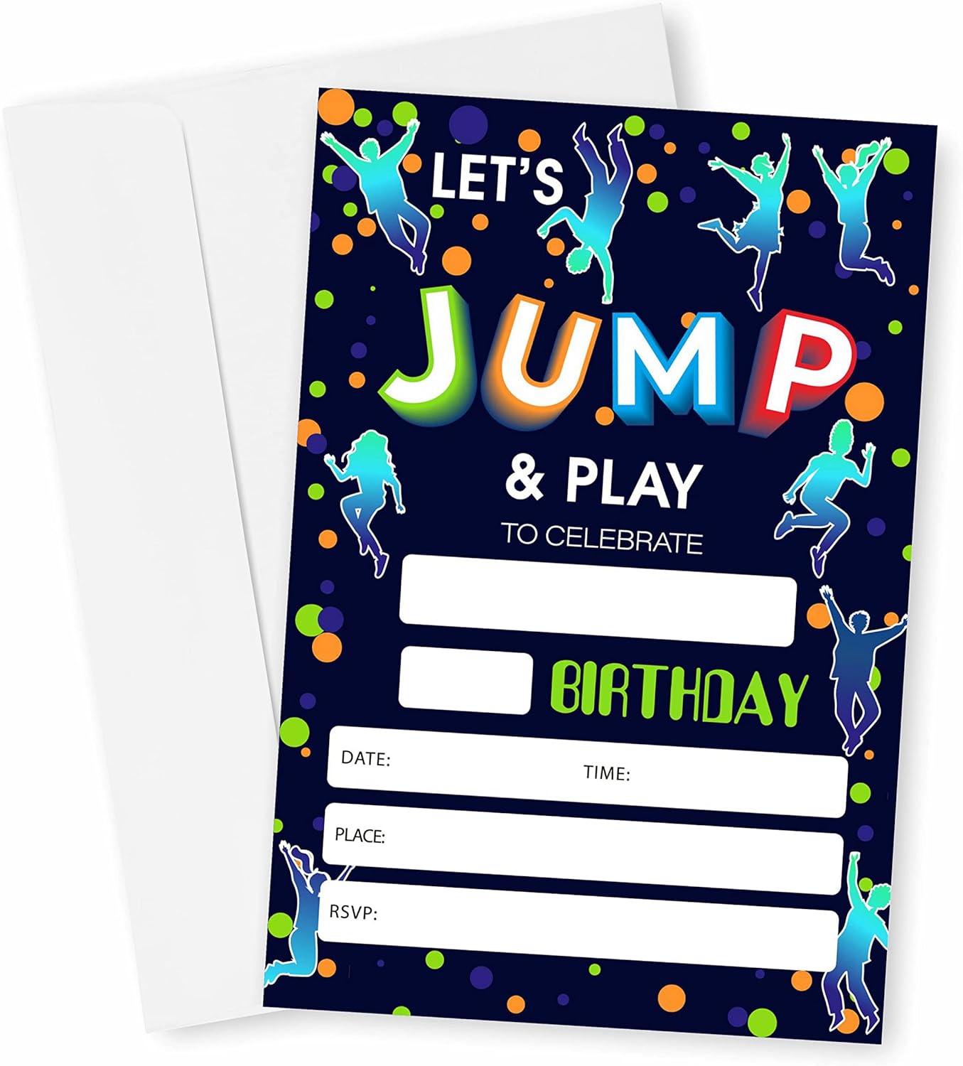 Bounce House Birthday Invitations with Envelopes