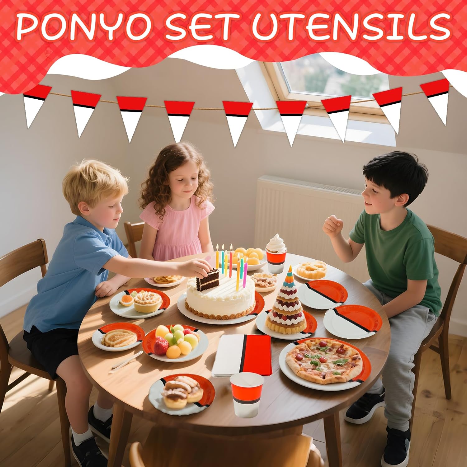 76 Pcs Cartoon Animation Birthday Party Supplies Plates