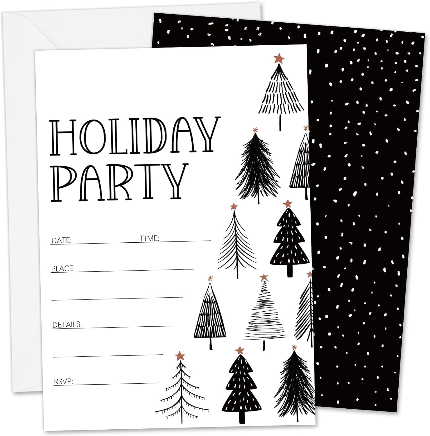 Whaline Christmas Invitations 20-Pack with Envelopes and Stickers
