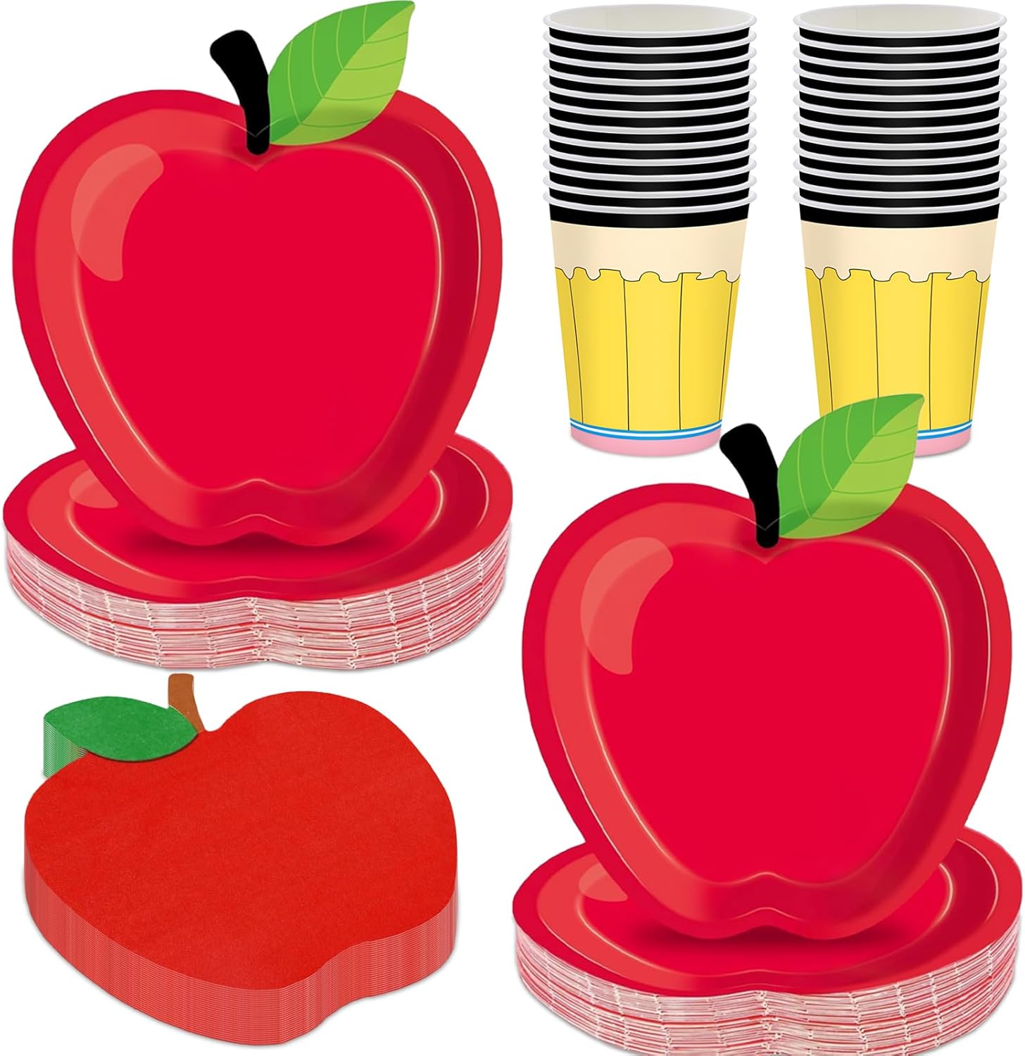 60PCS Back to School Disposable Tableware Set for 20 Guests