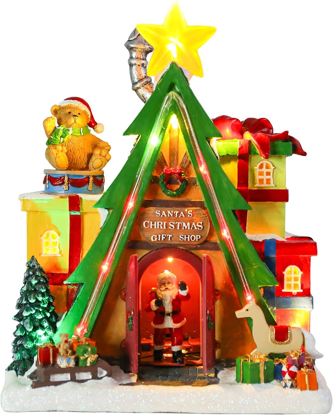 Dream Garden Animated Santa House with LED Lights