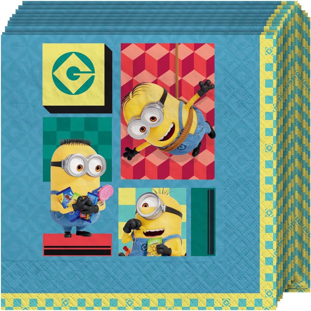 Despicable Me Multicolor Beverage Napkins 5x5 16 Count