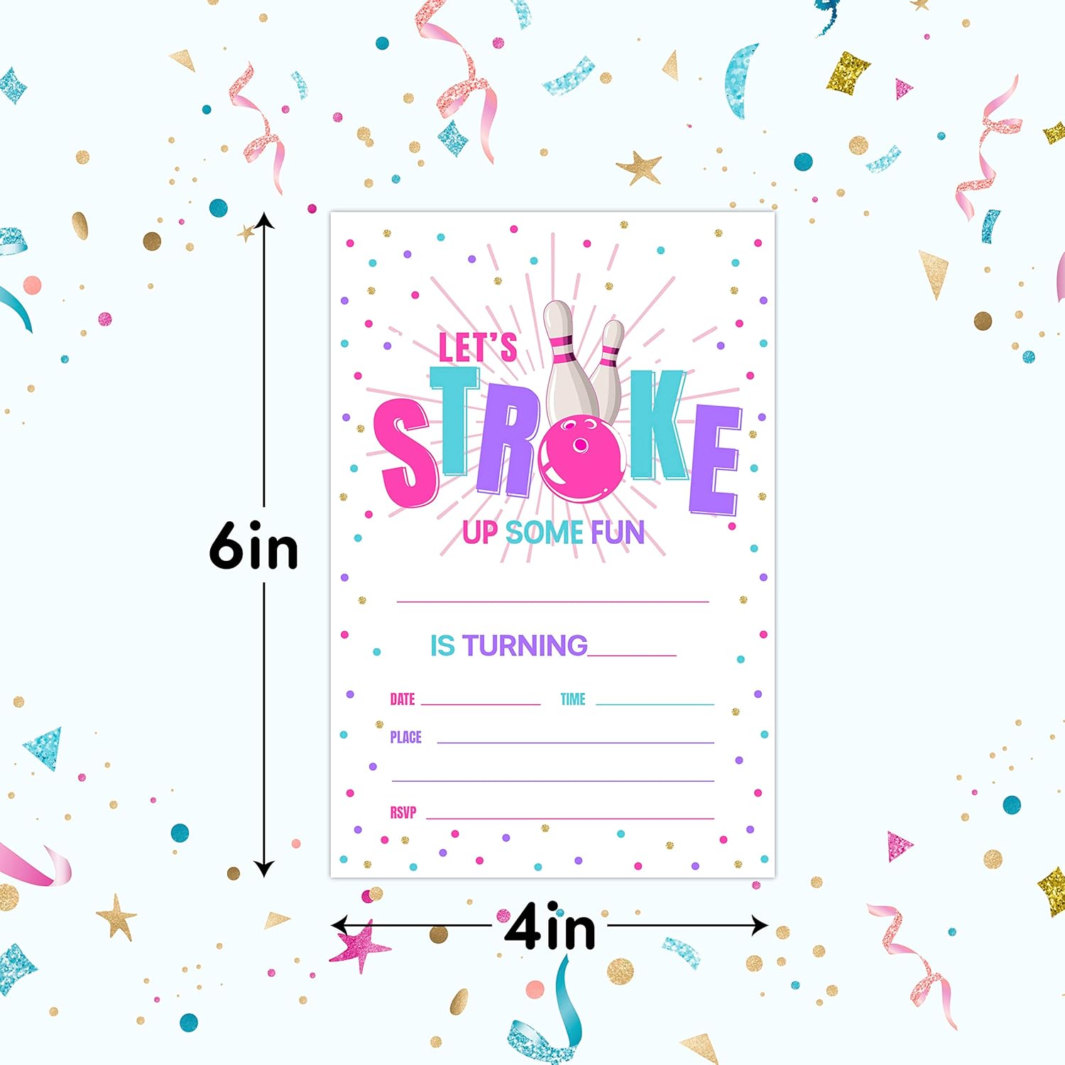 Birthday Invitations Cards with Envelopes Set of 20