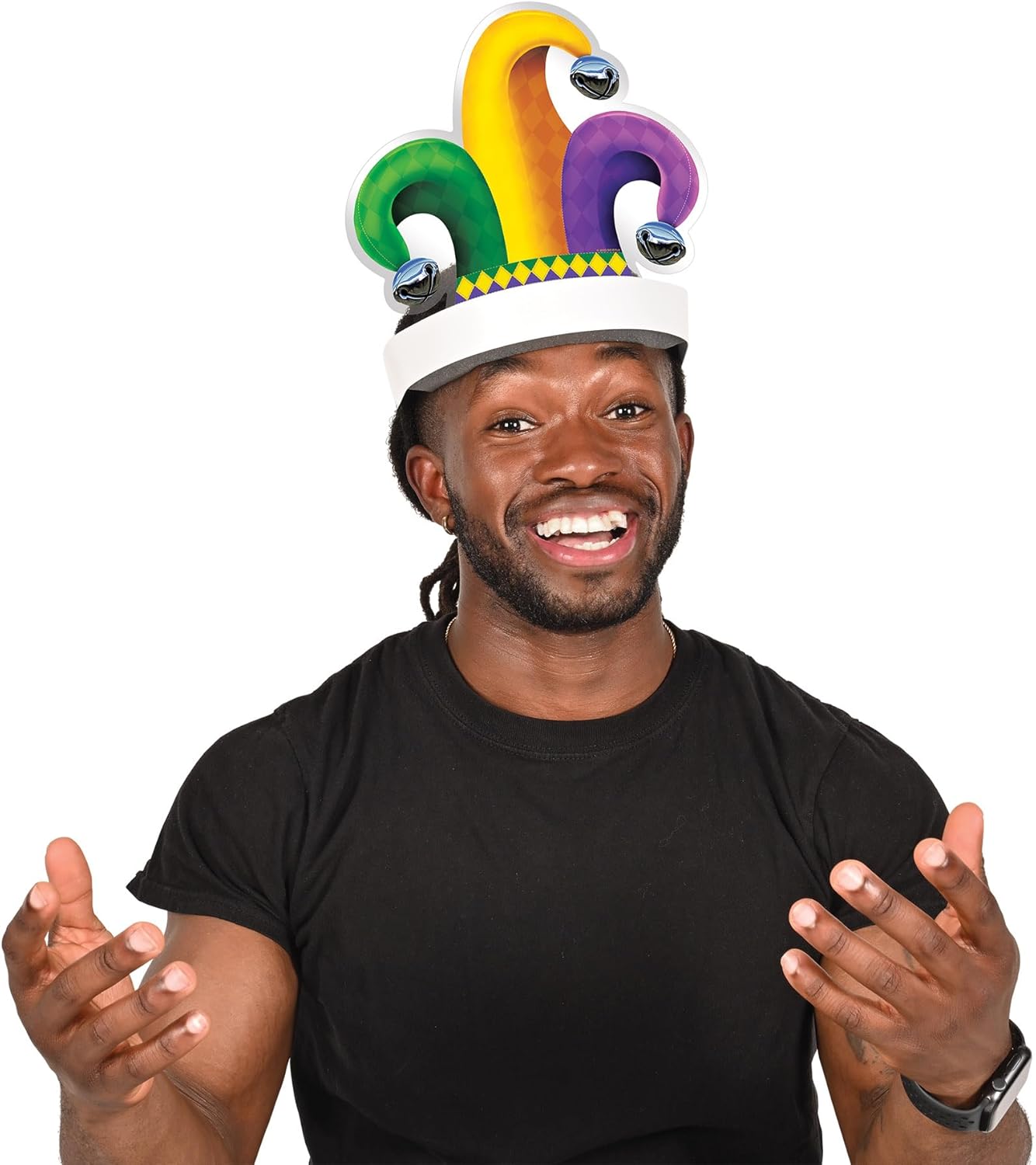 Beistle 2 Piece Jester Hat Headbands for Mardi Gras