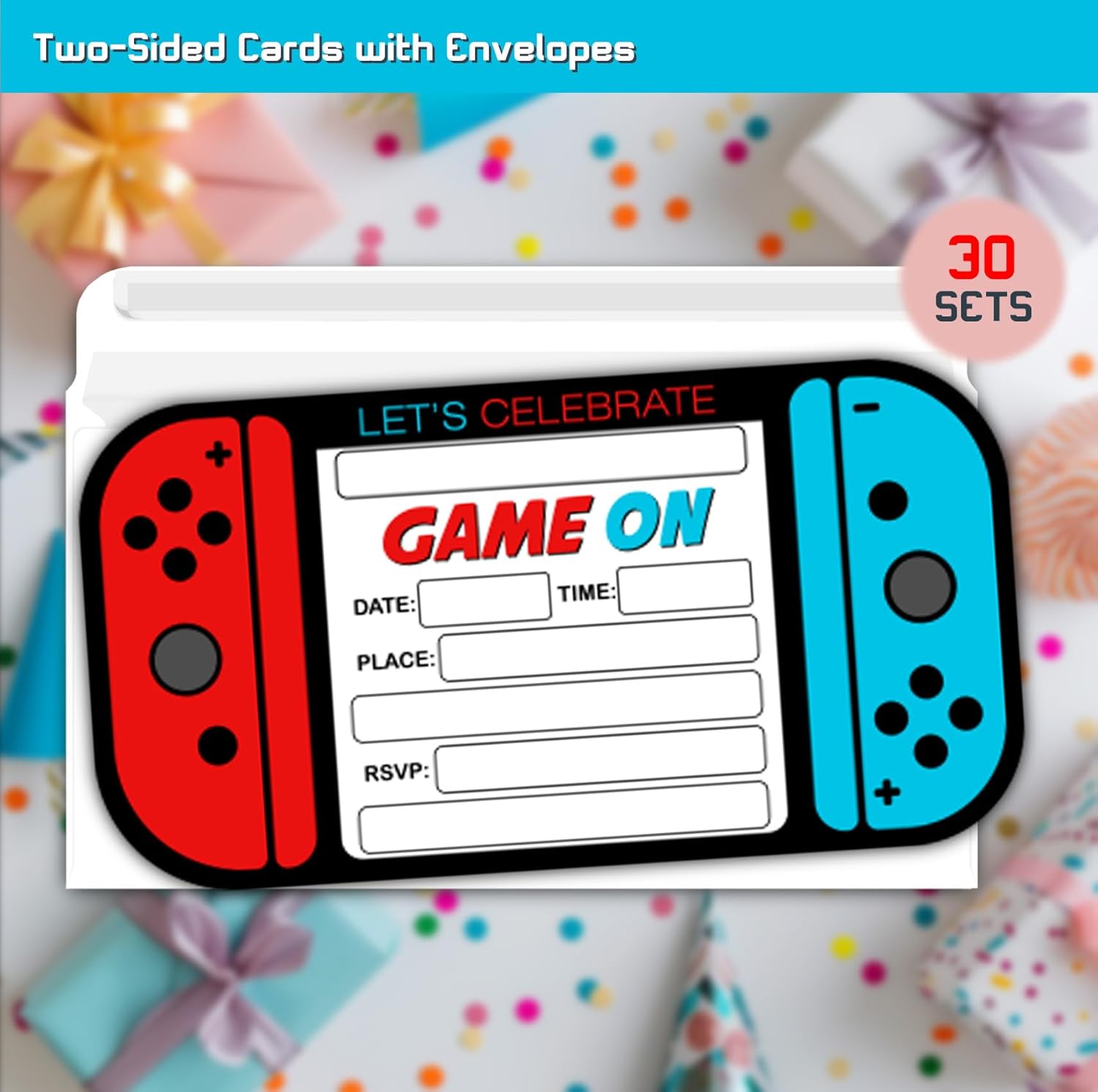 Video Game Birthday Party Invitation Cards 30 Set