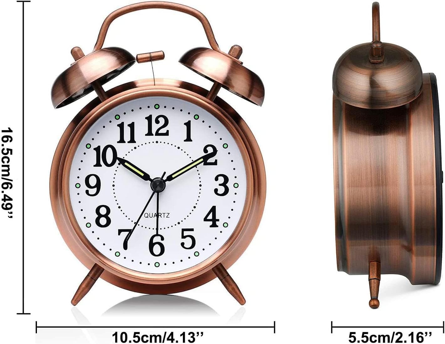 Azyh Loud Alarm Clock for Heavy Sleepers Red Brown