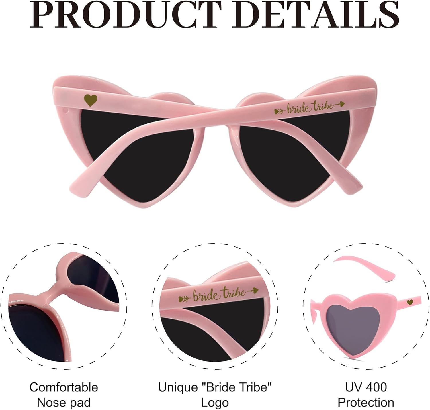 LADYHOME 10 Pairs Heart Shaped Bachelorette Sunglasses