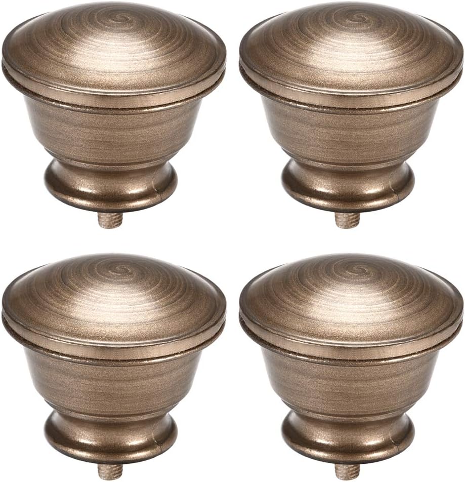 Uxcell Curtain Rod Finials 4pcs Brown M5 Thread
