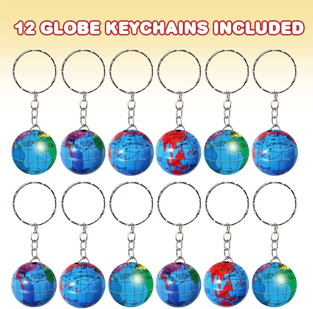 ArtCreativity Globe Keychains for Kids Set of 12