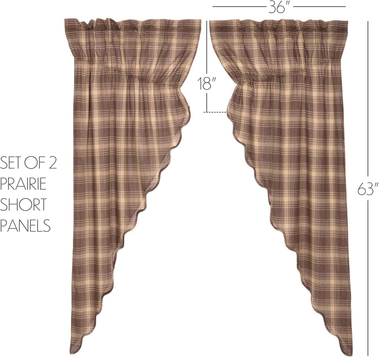 VHC Brands Prairie Curtain Panels 63x36x18
