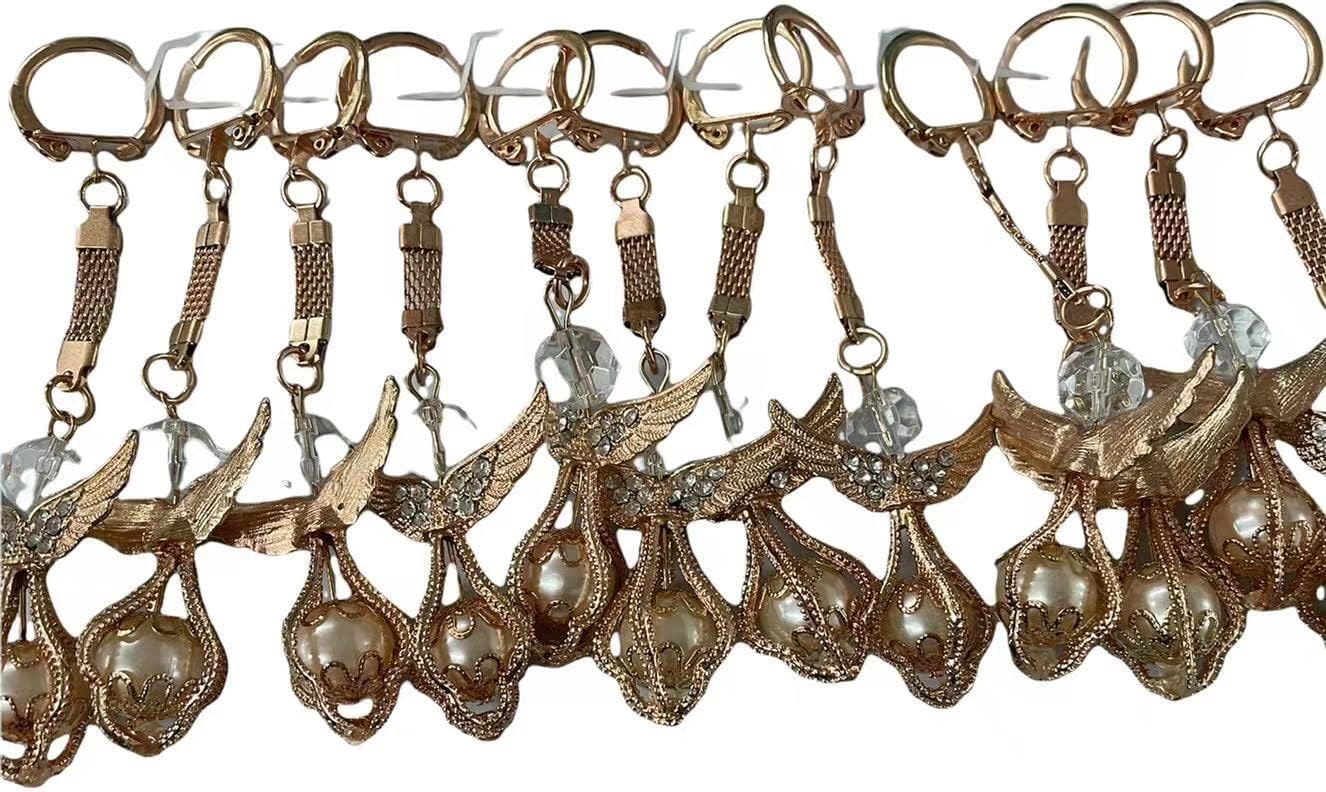 CLGIFT 12 Piece Rhinestone Angel Keychain Set