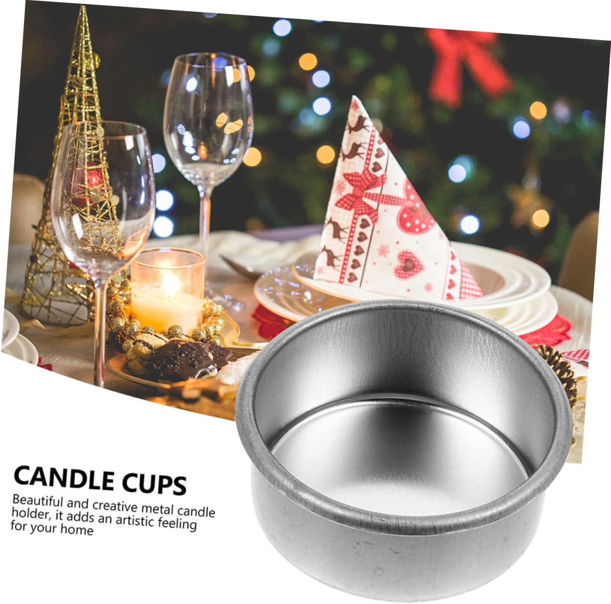 Cabilock 24Pcs Iron Candle Cups for DIY Decorations