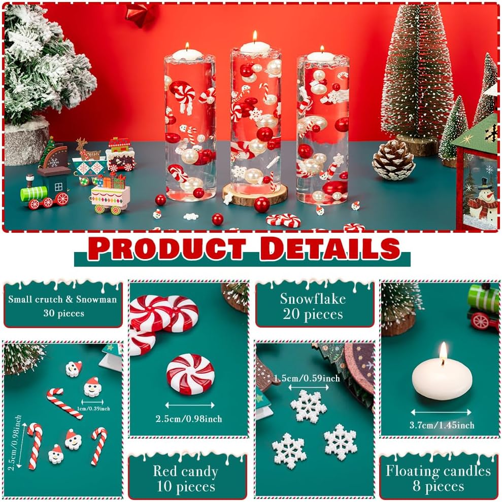 Snowman Christmas Vase Filler Decor Set 4136 Pcs
