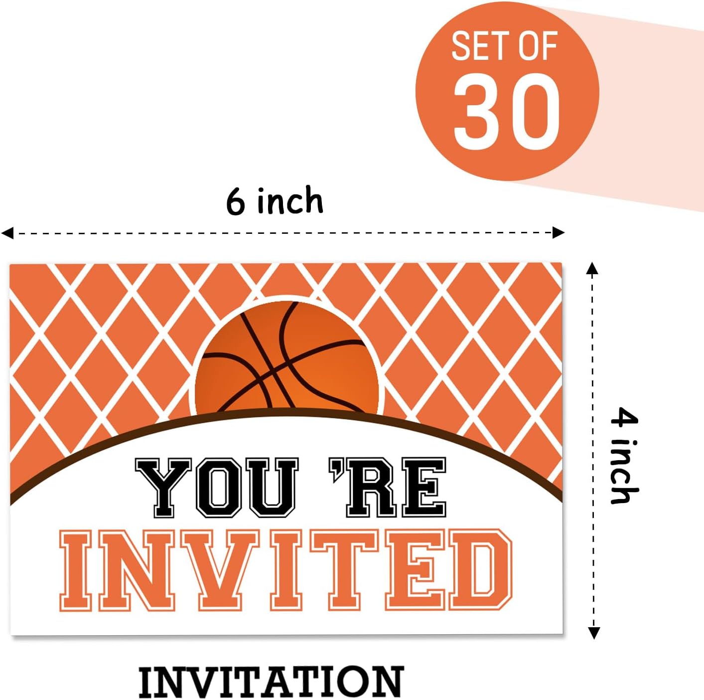 WeBenison Basketball Theme Invitation Cards - 30 Set