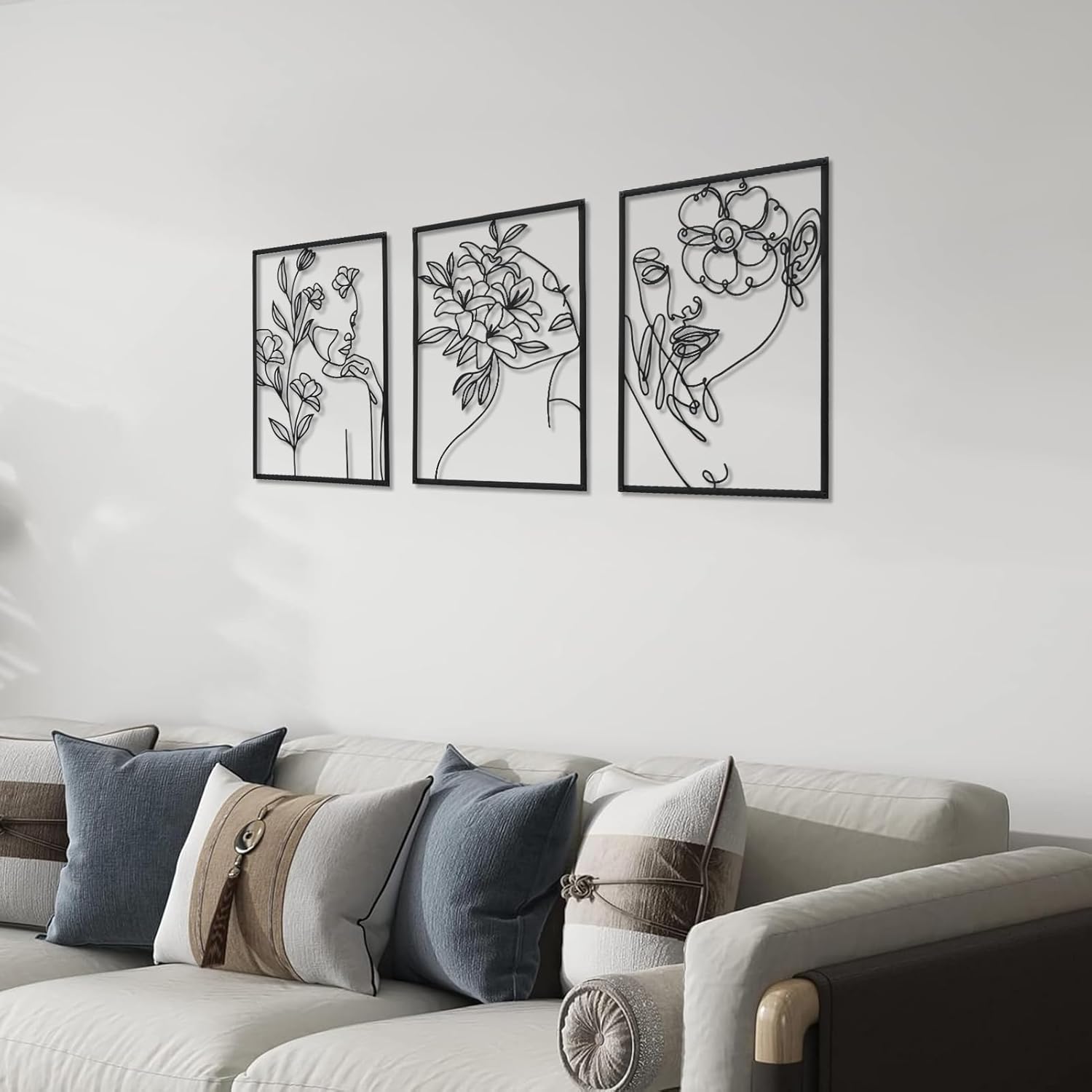 HOTNIU 3 Piece Black Metal Wall Decor Set
