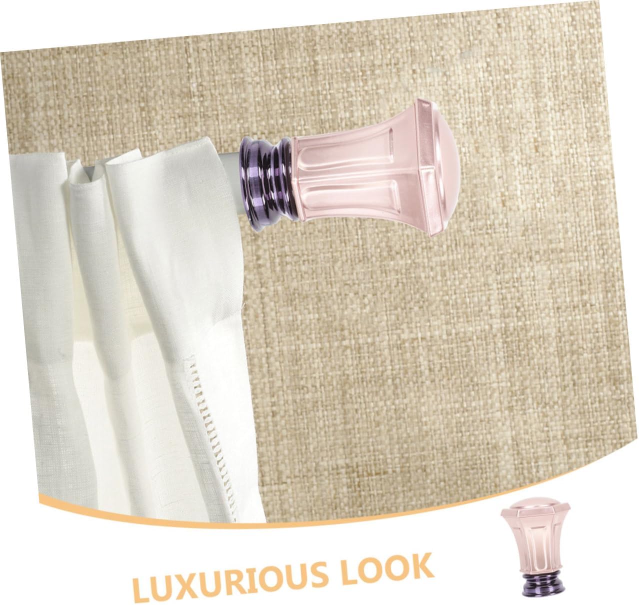 Stylish Plastic Rose Gold Curtain Rod Finials 4pcs