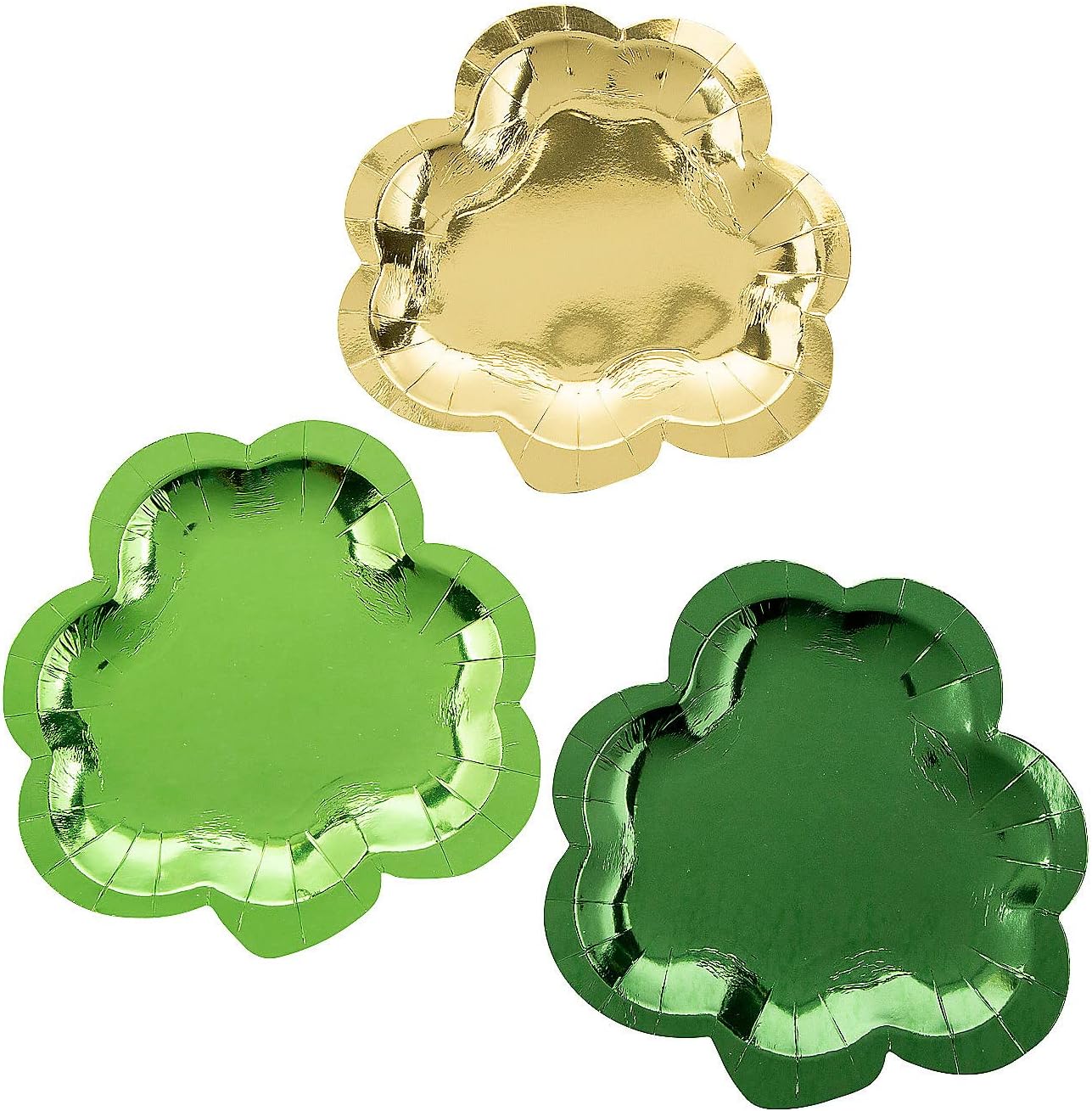 Fun Express Shamrock Foil Paper Plates - 24 Count