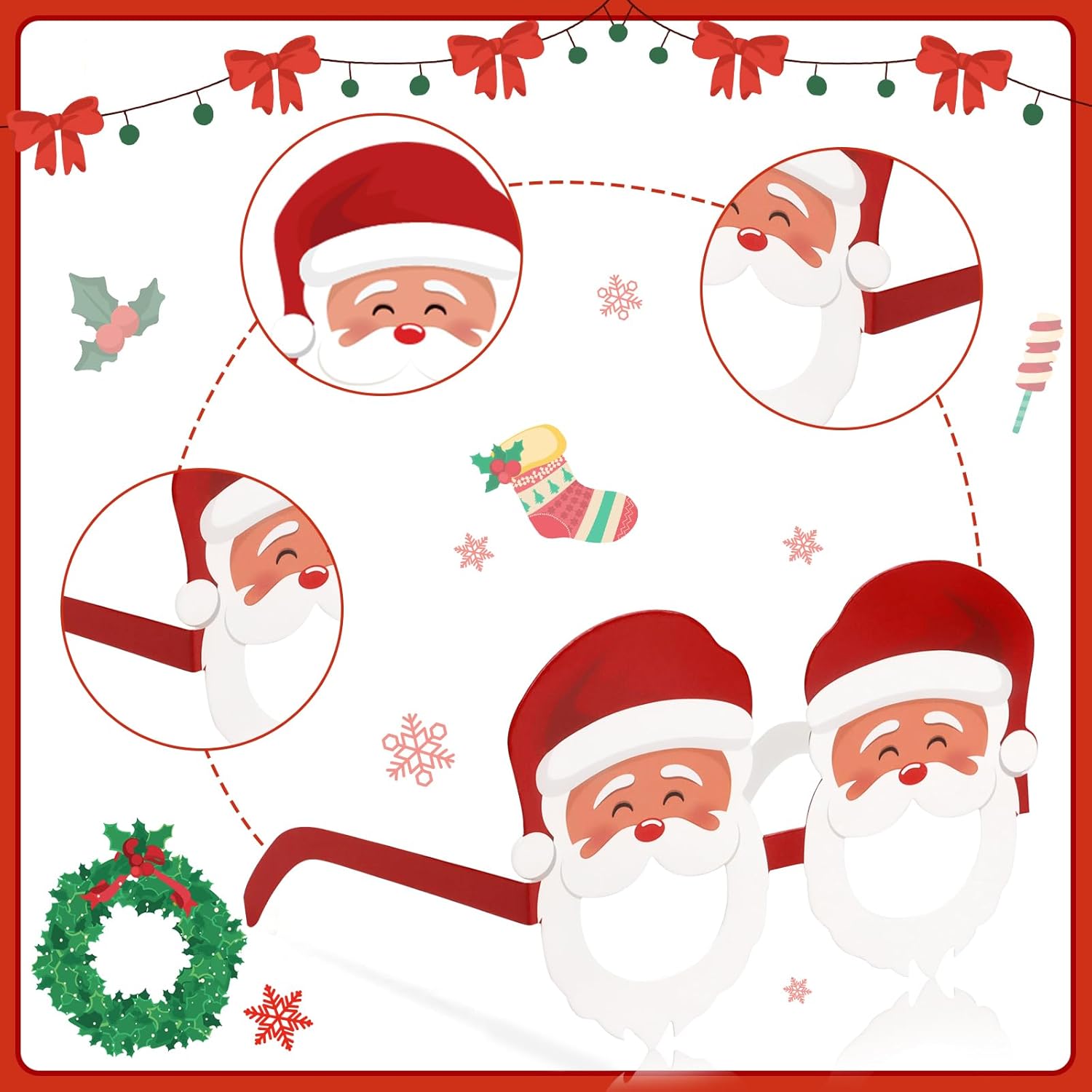 12Pcs Christmas Glasses for Kids and Adults