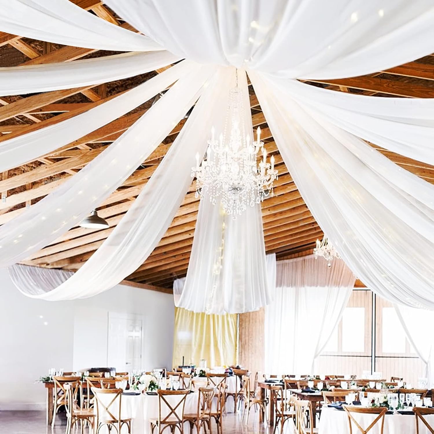 10 Panels White Ceiling Drapes Wedding Arch Decor