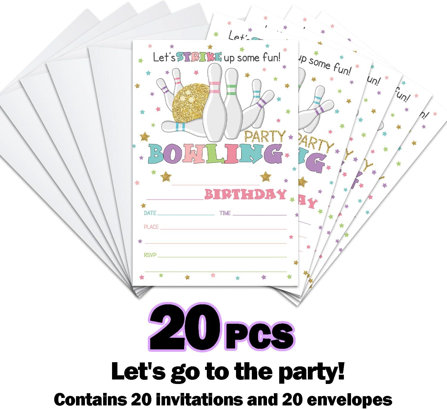 Strike Up Some Fun Bowling Party Invitations 20 Sets
