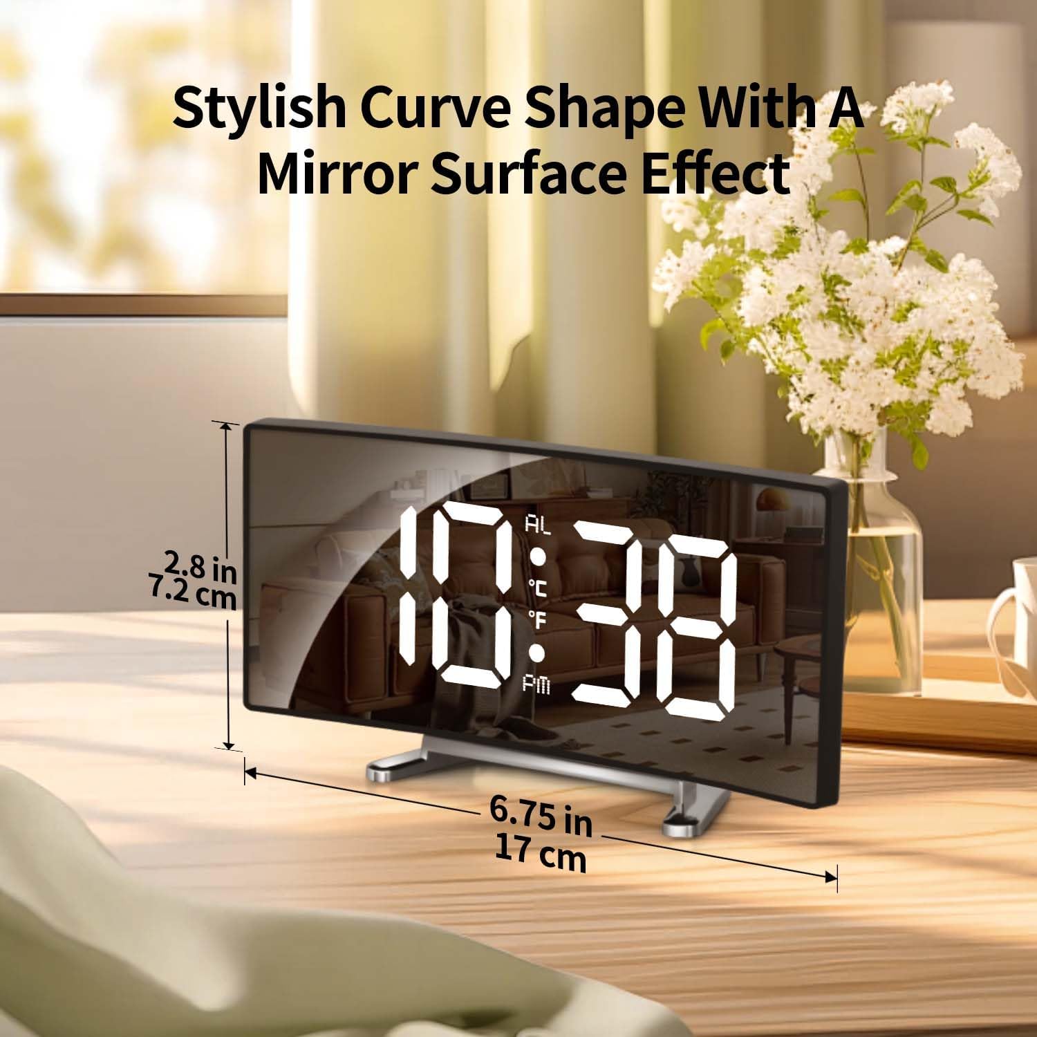 LED Digital Alarm Clock for Bedroom with Snooze and Temperature