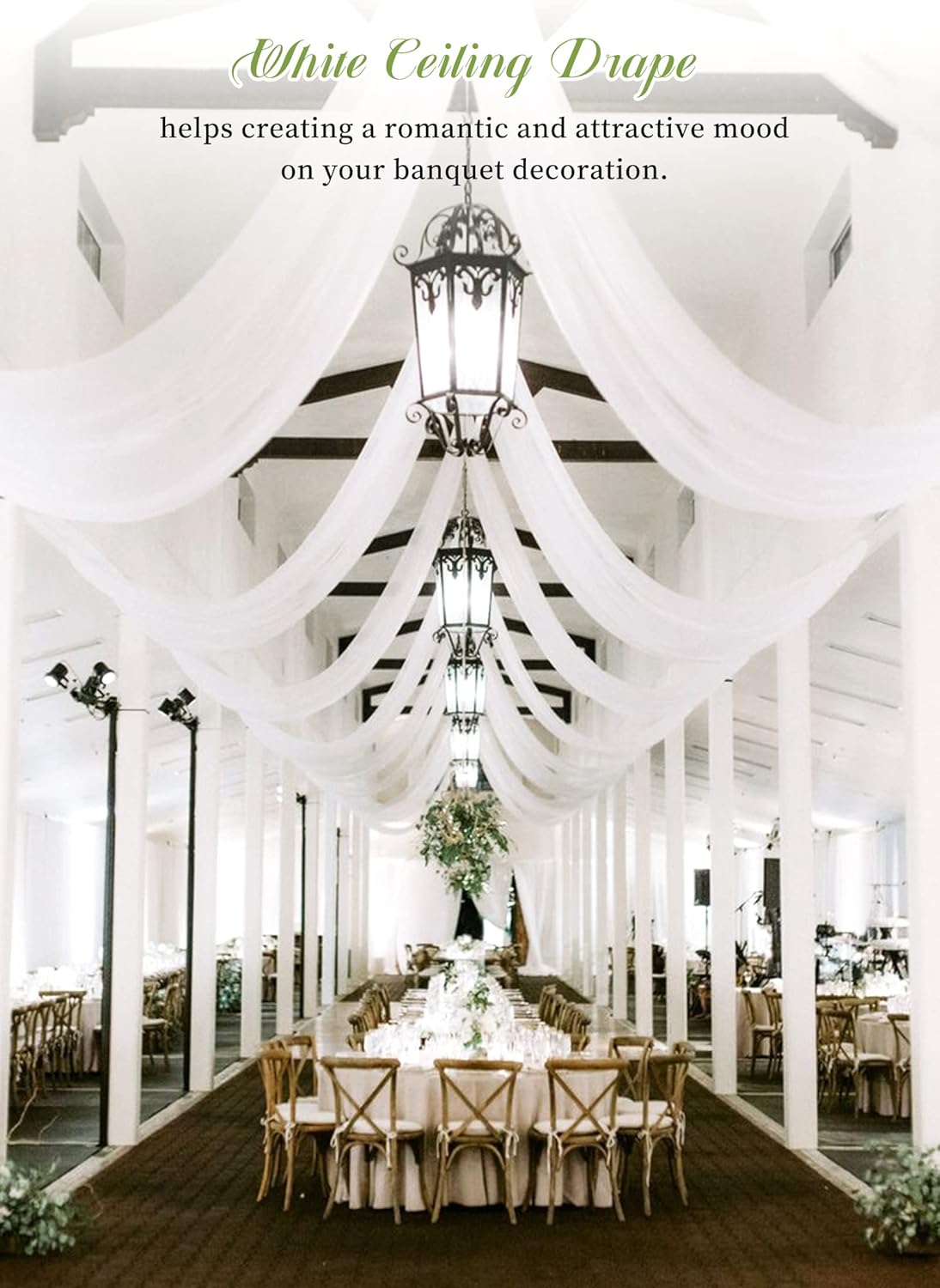 10 Panels White Ceiling Drapes Wedding Arch Decor