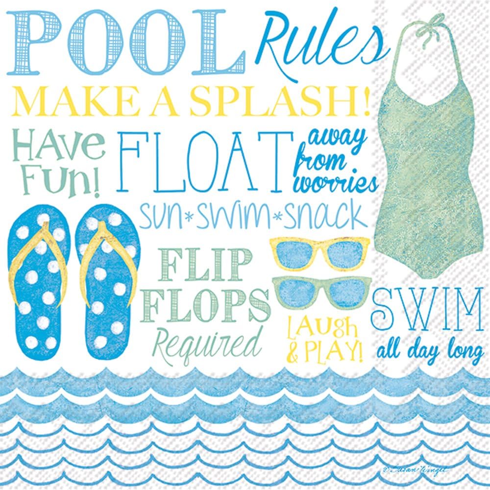 Boston International Summer Pool Napkins 20 Count 3 Ply Set