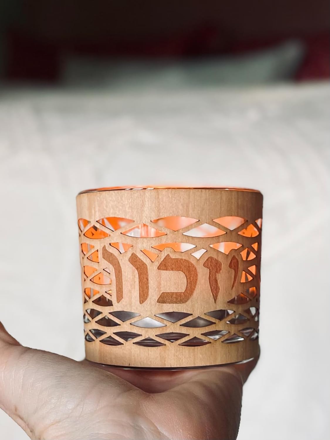 Yahrzeit Candle Holder with Star of David Design