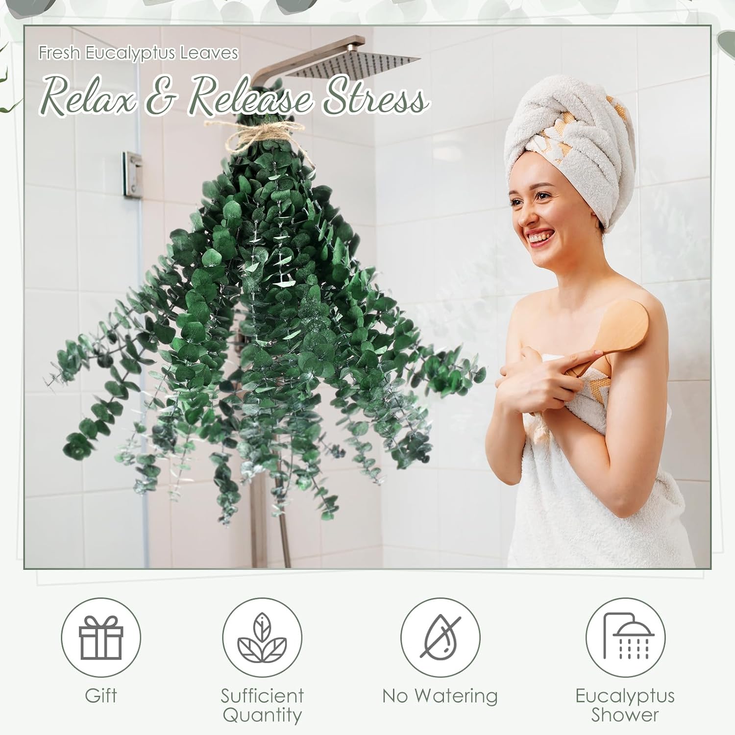 100 Pcs Large Dried Eucalyptus Stems for Home Decor