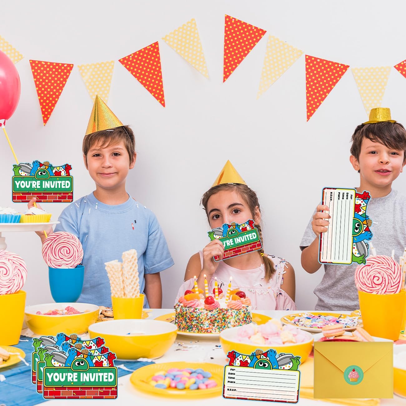 20Pcs Learning Street Birthday Invitations for Boys