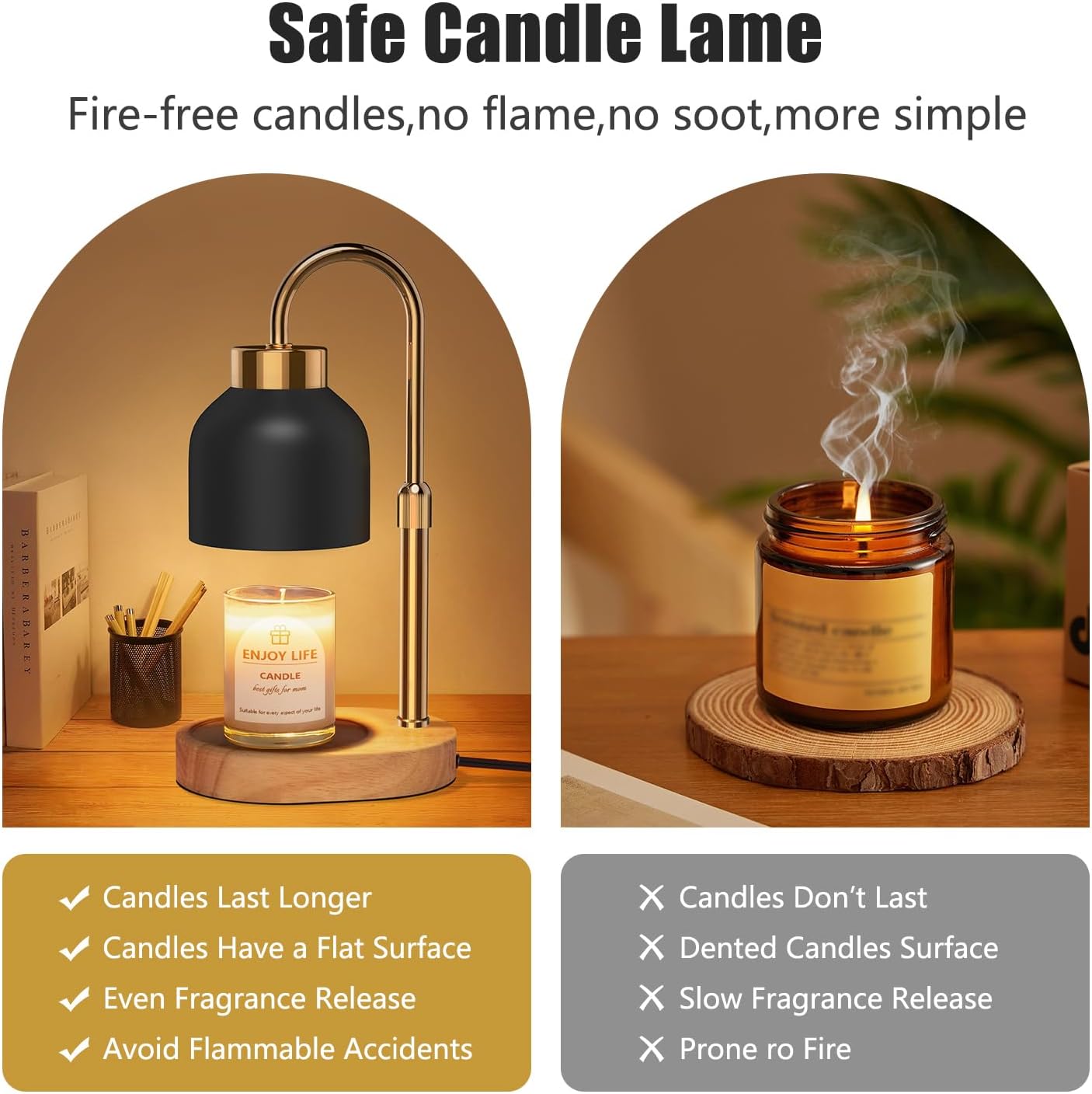 Candle Warmer Lamp with Dimmer and Adjustable Height