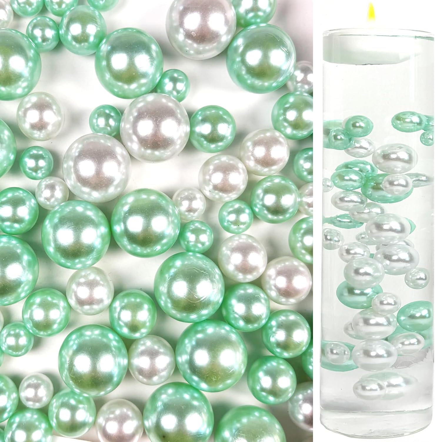 Floating Pearls Vase Filler 105pcs 1000 Transparent Beads