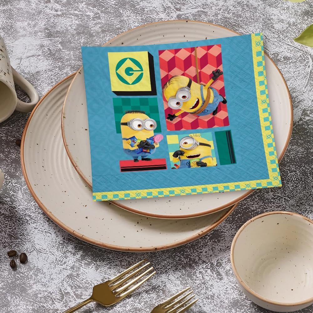 Despicable Me Multicolor Beverage Napkins 5x5 16 Count