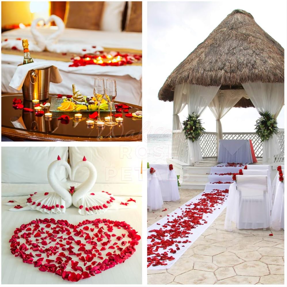 Pre-Separated Scented Artificial Silk Rose Petals 1000 PCS Dark Red