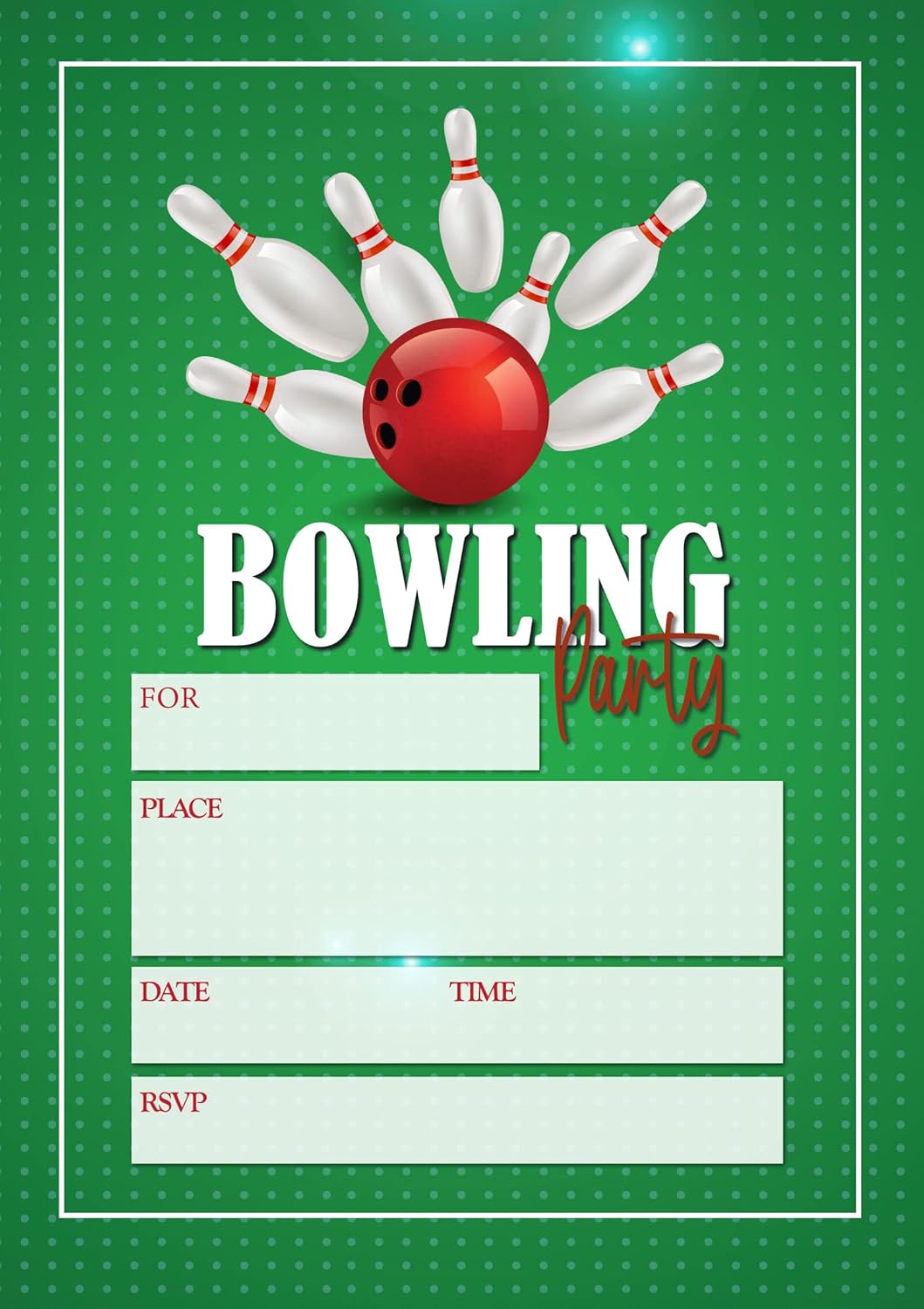 Stonehouse Collection Bowling Party Invites 25 Lucky Strike Theme