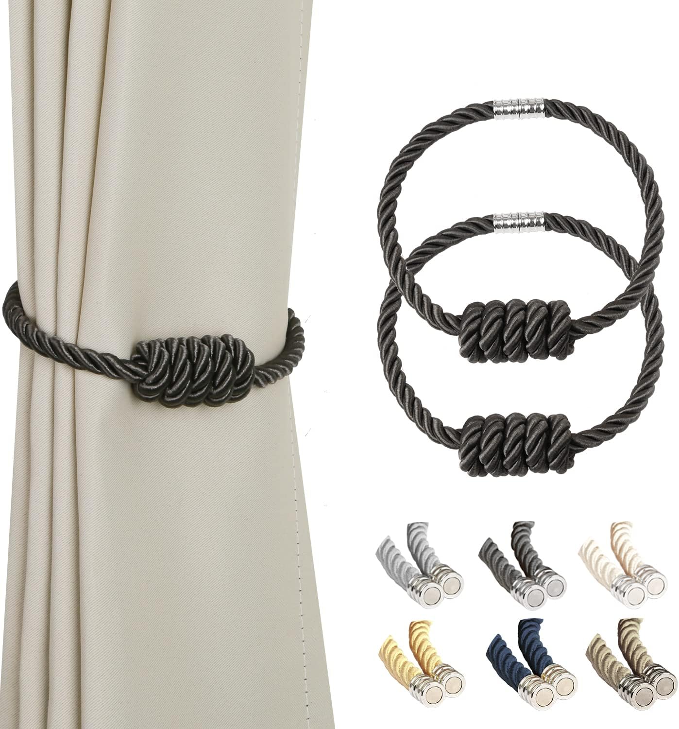 BEL AVENIR Magnetic Curtain Holdbacks 2 Pack