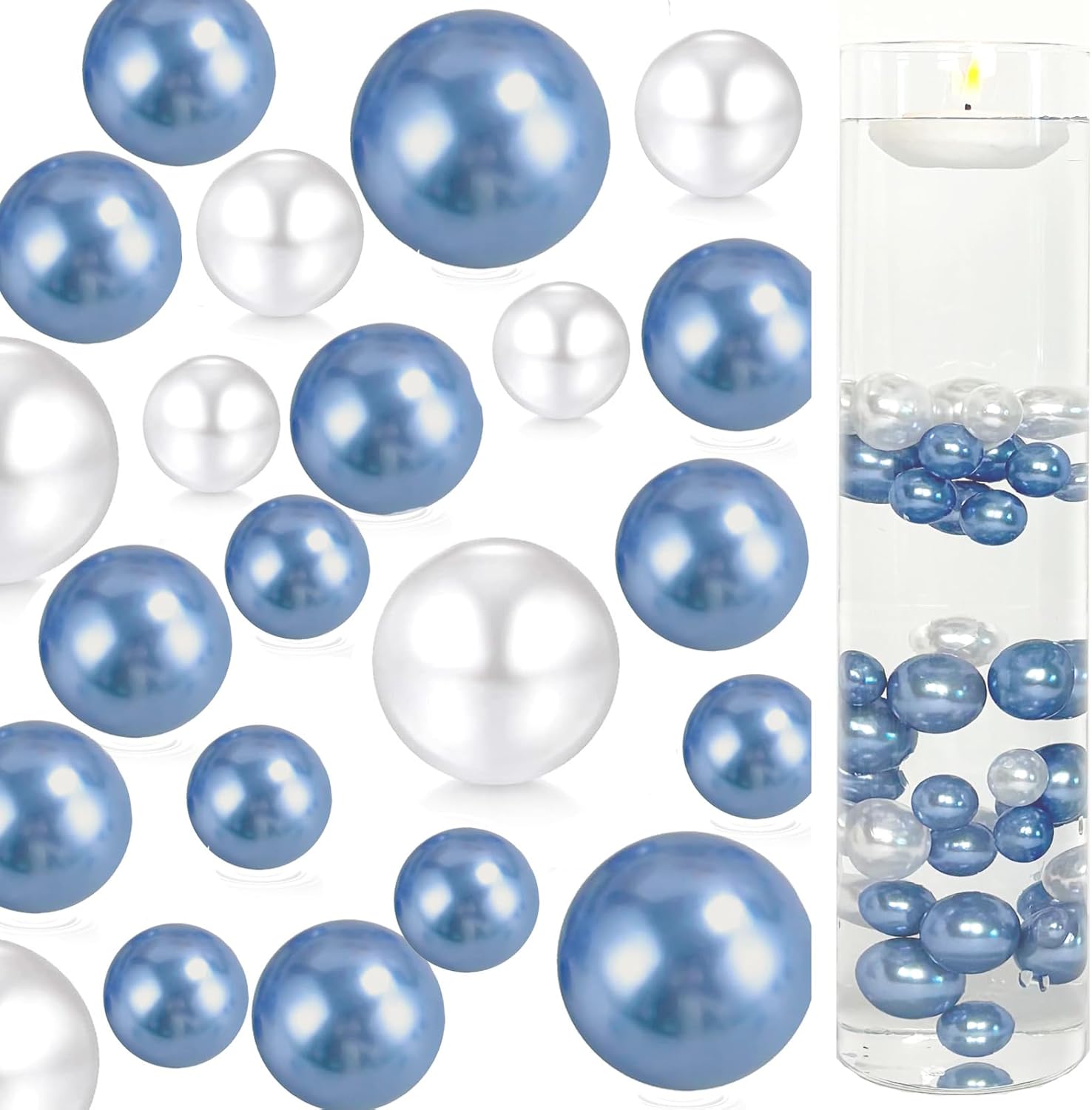 Floating Pearls Vase Filler Decor 105pcs 1000 Transparent Beads
